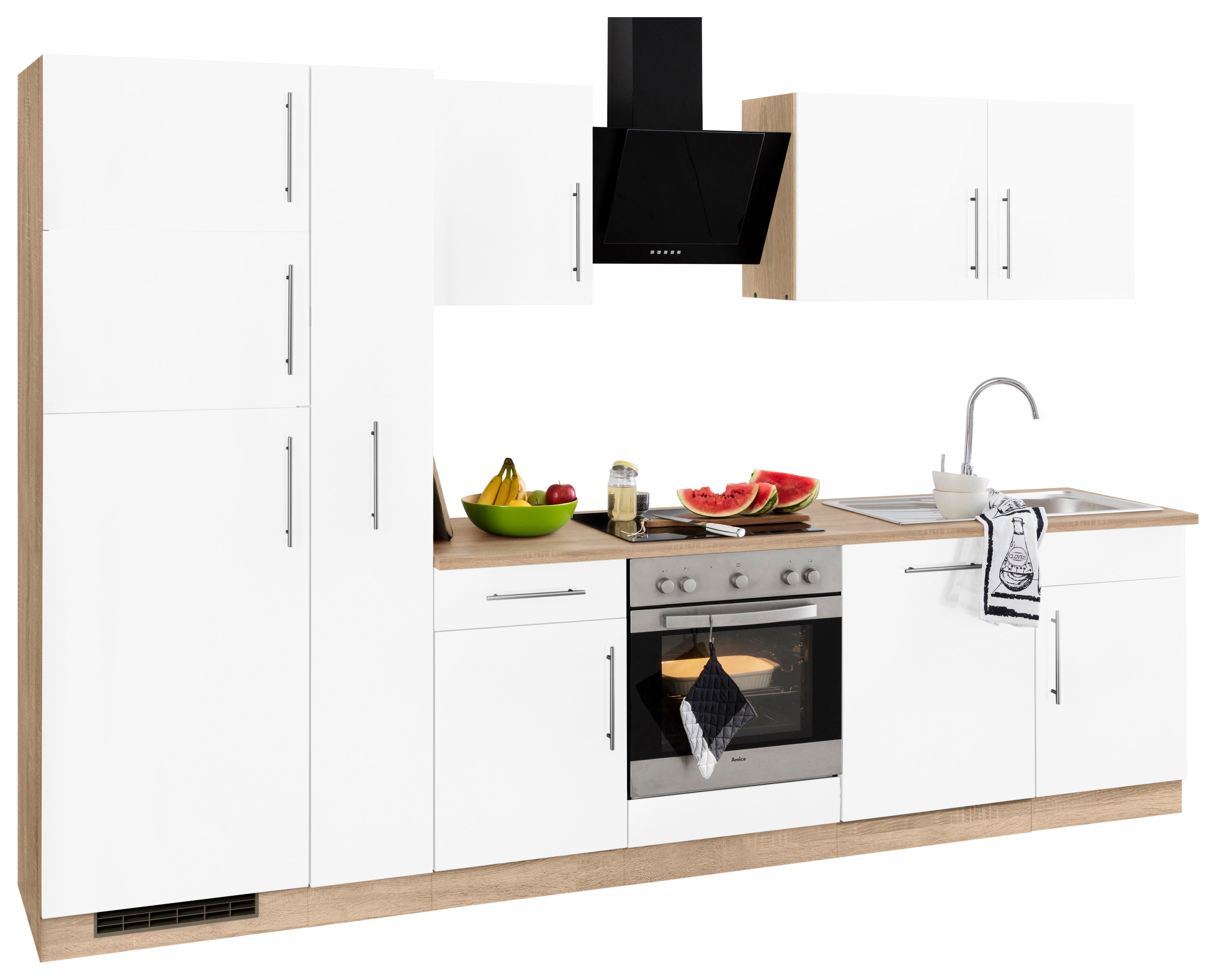 Kühl-Gefrierkombination, mit Breite und E-Geräten wiho 310 Küchenzeile Küchen cm Cali,