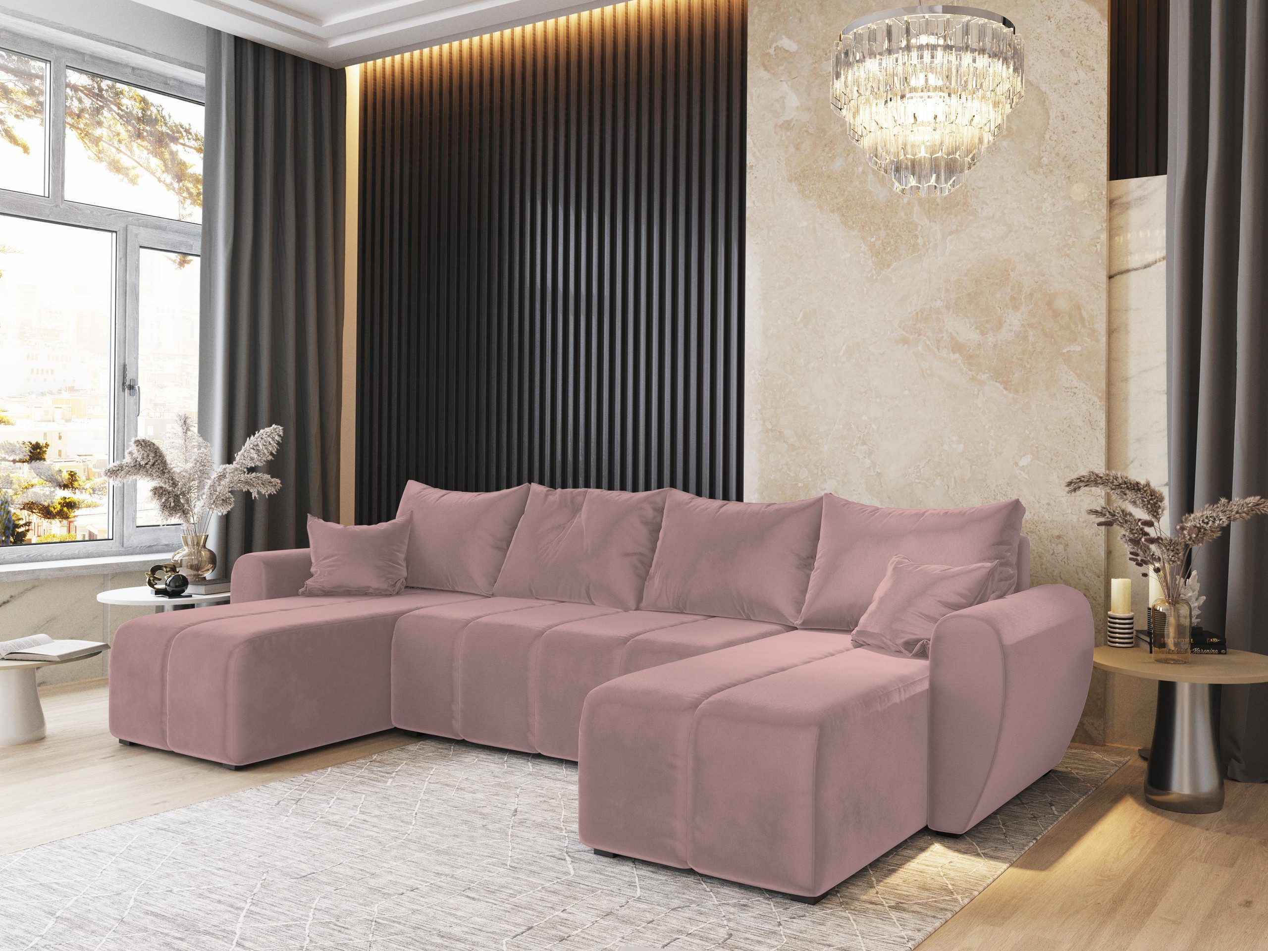 Masseno Ecksofa MADISON mit Schlaffunktion U-Form, günstig online kaufen