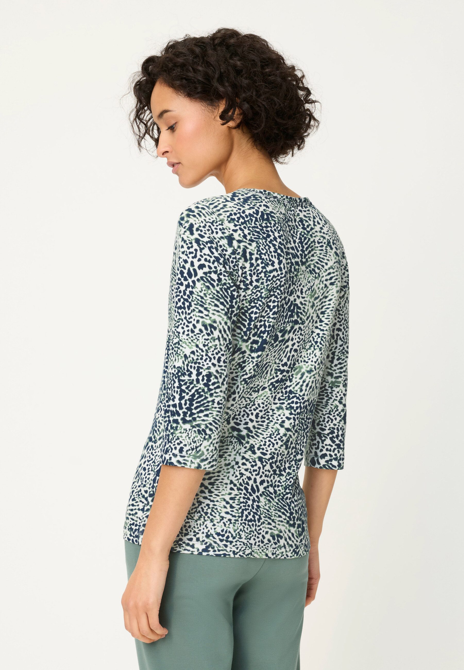 Olsen T-Shirt mit Allover-Dessin günstig online kaufen