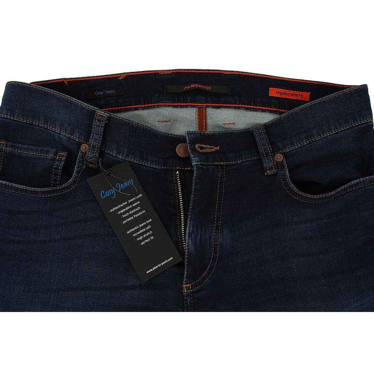 Alberto navy 5-Pocket-Jeans 898 (1-tlg) marineblau