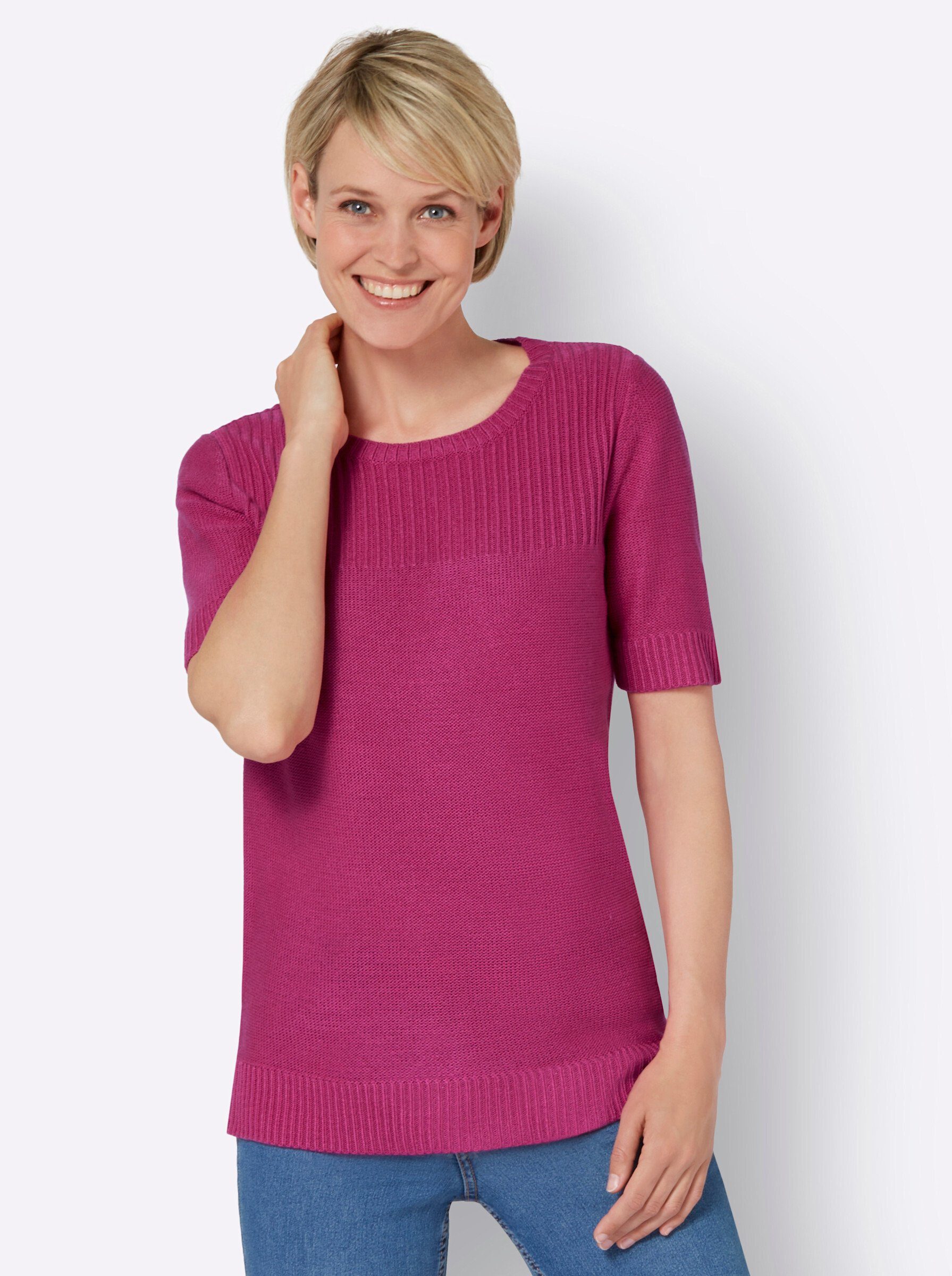 Sieh an! Strickpullover Kurzarmpullover günstig online kaufen