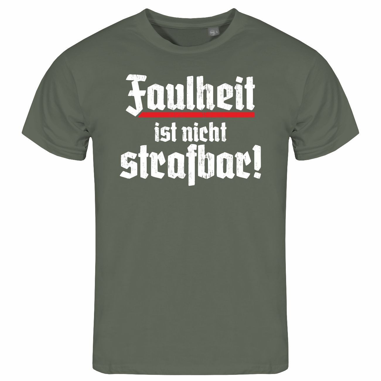Print-Shirt Herren T-Shirt Faulheit ist nicht strafbar