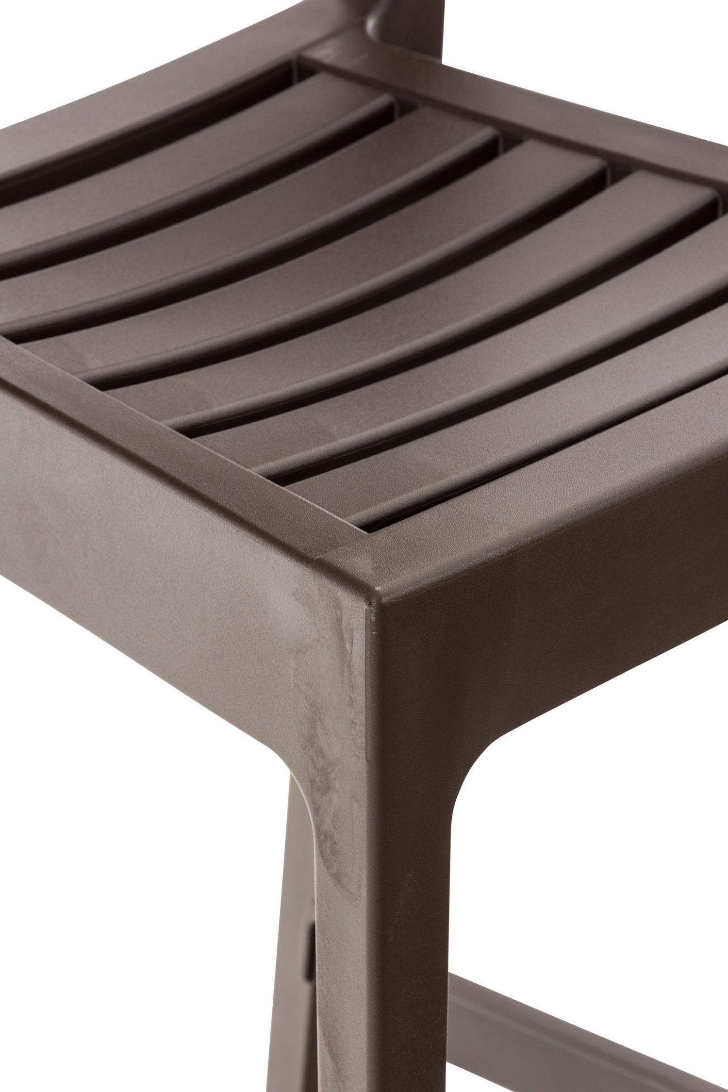 Küche), Kunststoff - & angenehmer Sitzfläche: Kunststoff Gestell Theke Ares für Fußstütze (mit TPFLiving Braun Hocker - Barhocker