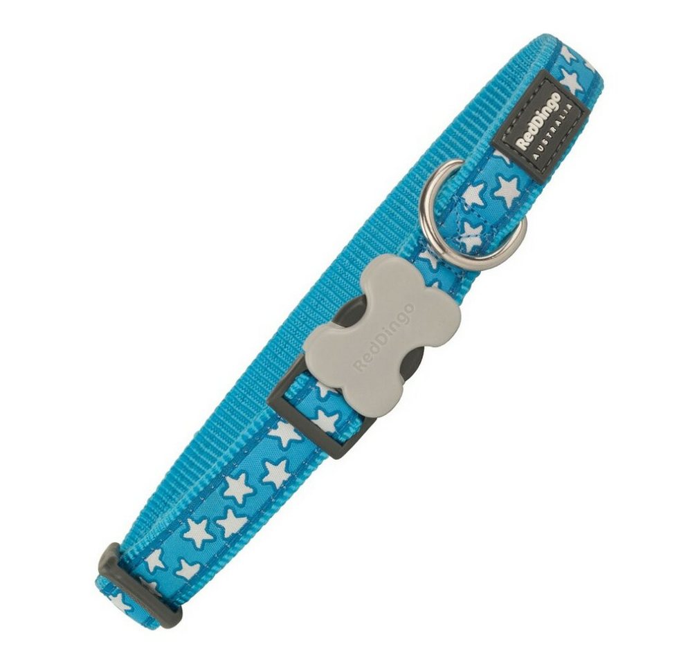 Thumbnail - Red Dingo Hunde-Halsband Hundehalsband Style türkis Sterne (2,5 x 41-63 cm)