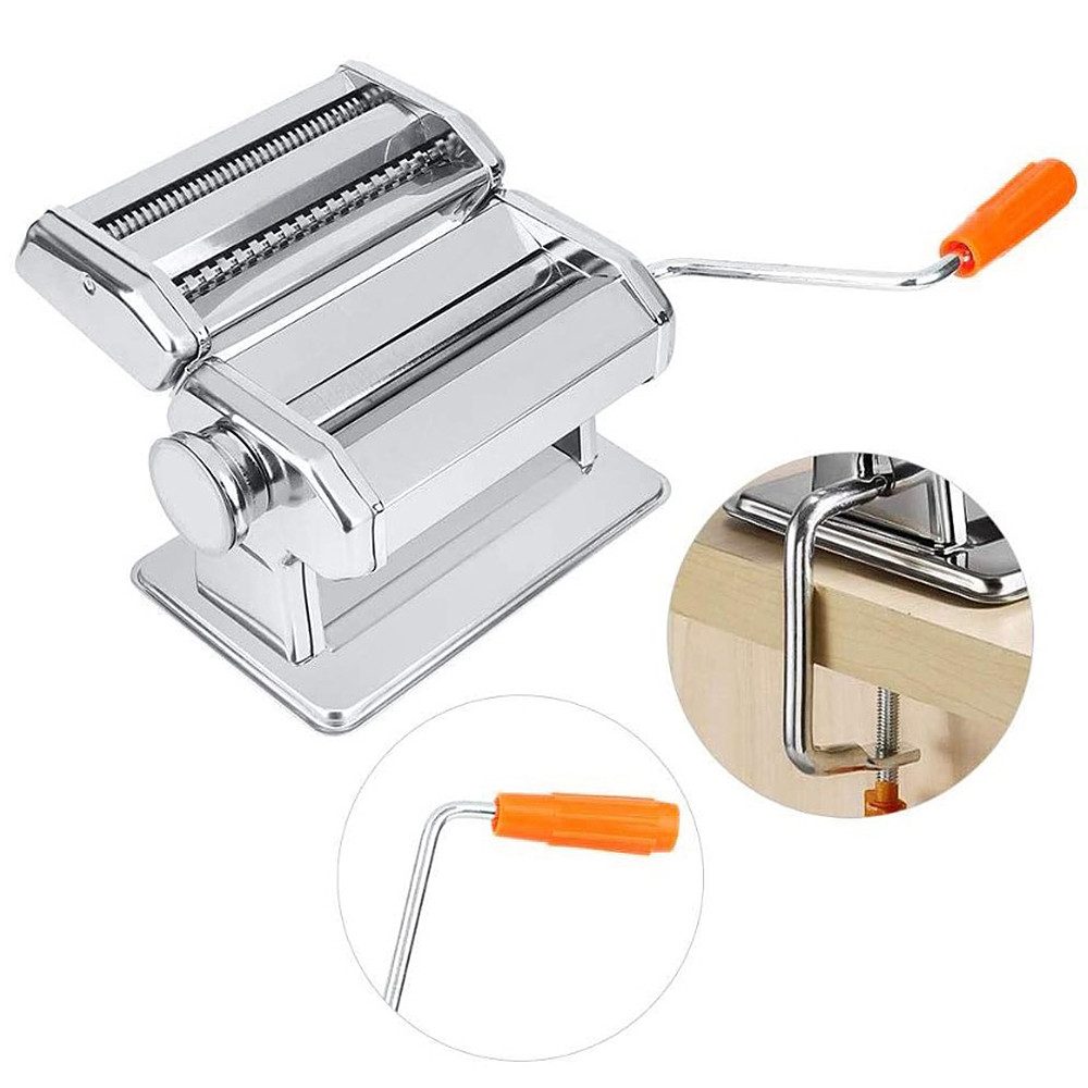 JEOBEST Nudelmaschine Pasta Maker Edelstahl - Frische Manuell Pasta Nudelherstellung, für Spaghetti Fettuccini Lasagne