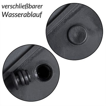 Casaria Blumentopf, 2er Set Blumentopf 40x36x36cm Eckig Wasserablauf Outdoor Blumenkasten