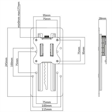 ROLINE VESA Vertikal-Verschiebeplatte Monitor-Halterung, (bis 8 kg)