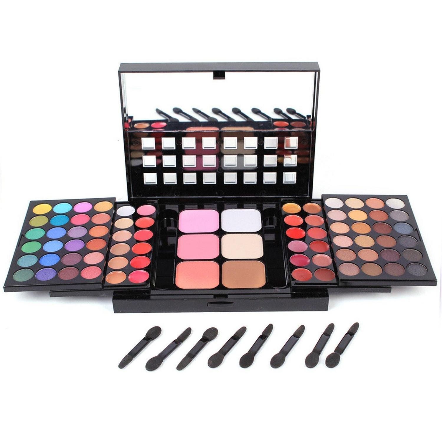 LuxusKollektion Kosmetikbox Lidschatten Palette 78 Farben mit Lippenstift & Rouge