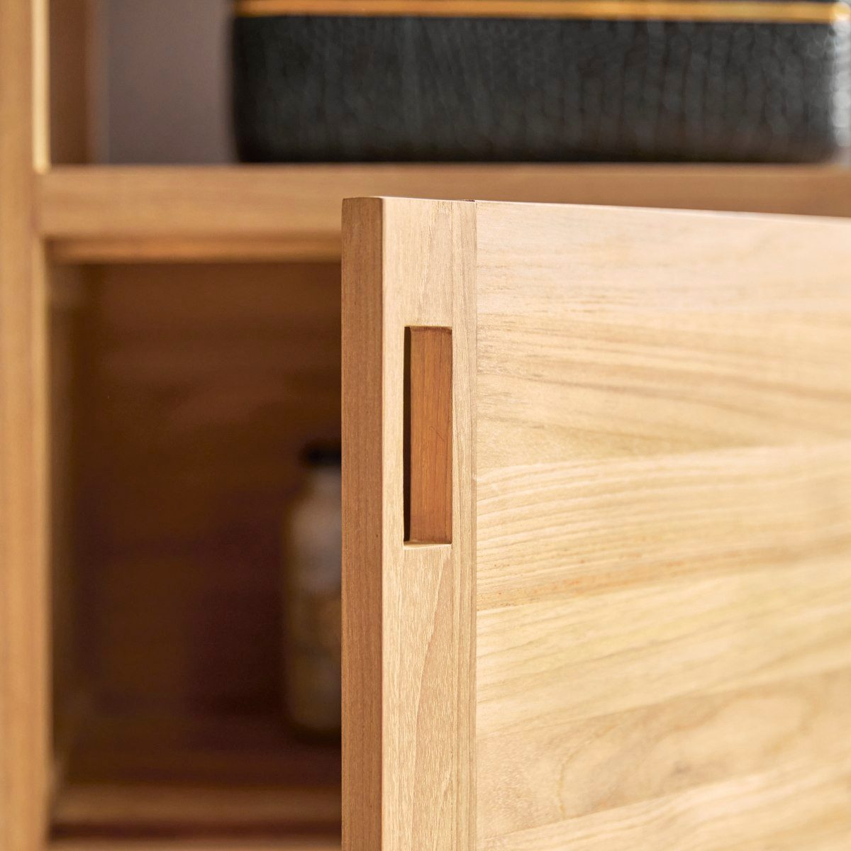 Tikamoon Hochschrank Hochschrank aus Teakholz 140 Arty