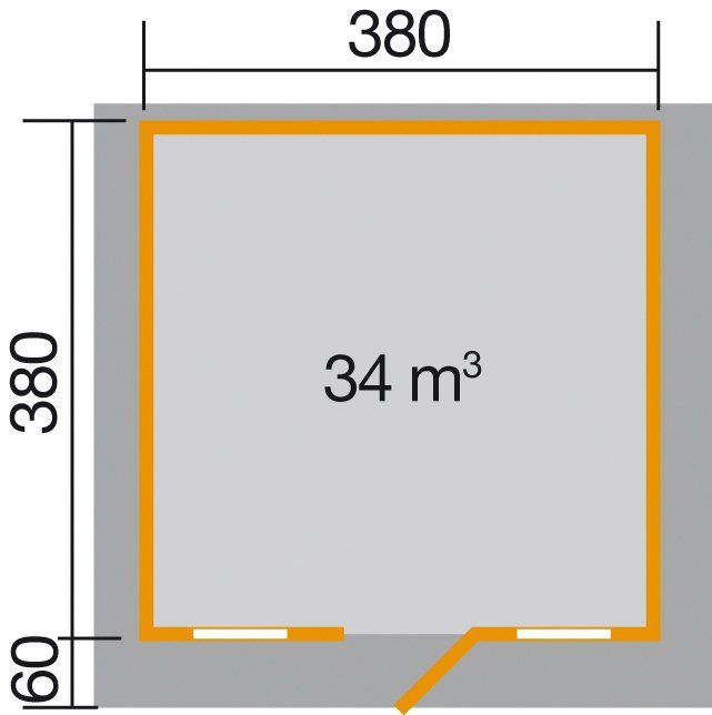 weka Gartenhaus 135 Gr.1, BxT: cm 460x450