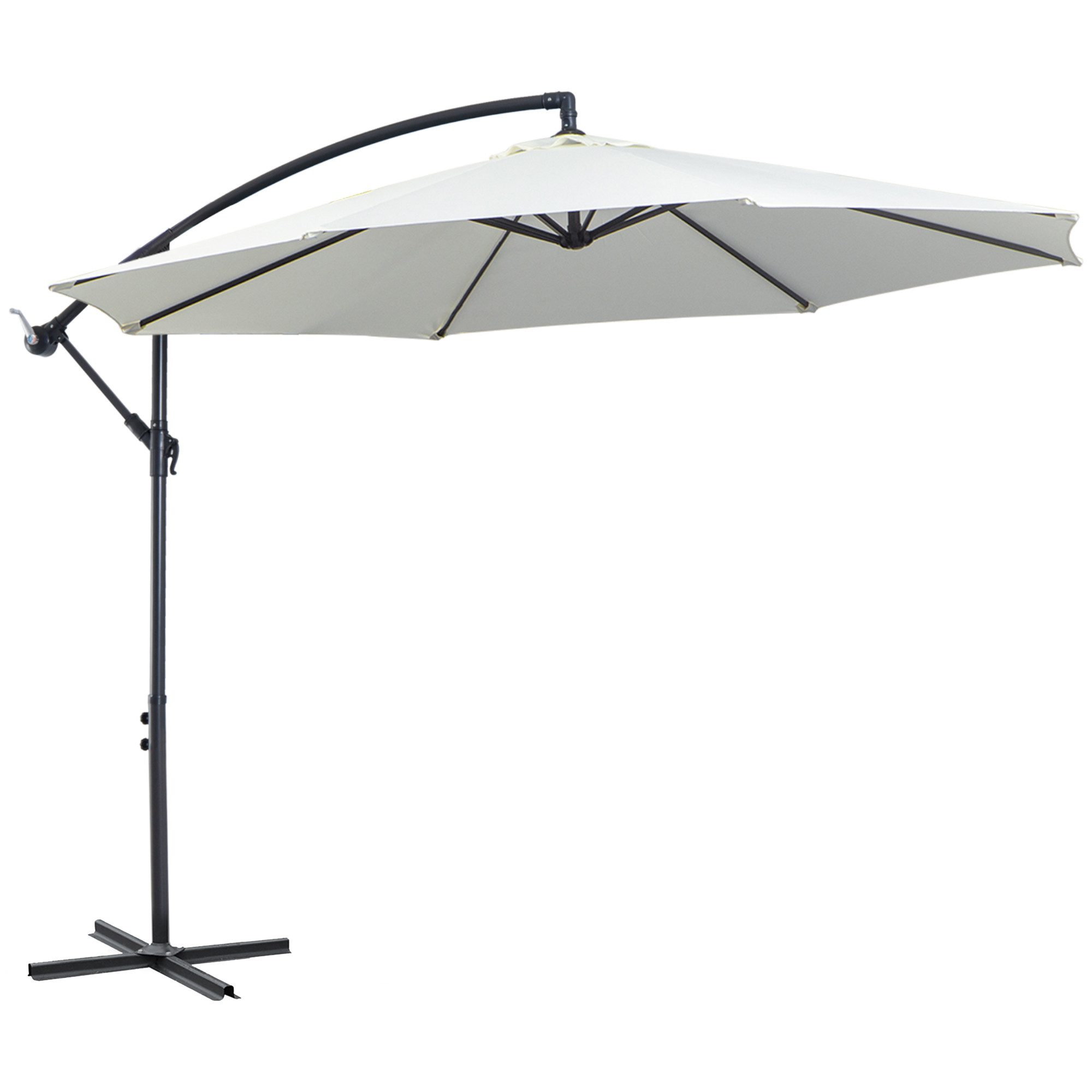 Sonnenschirm Ampelschirm 3m Cremeweiss Kurbel Rund Sonnenschirm Terrassenschirm