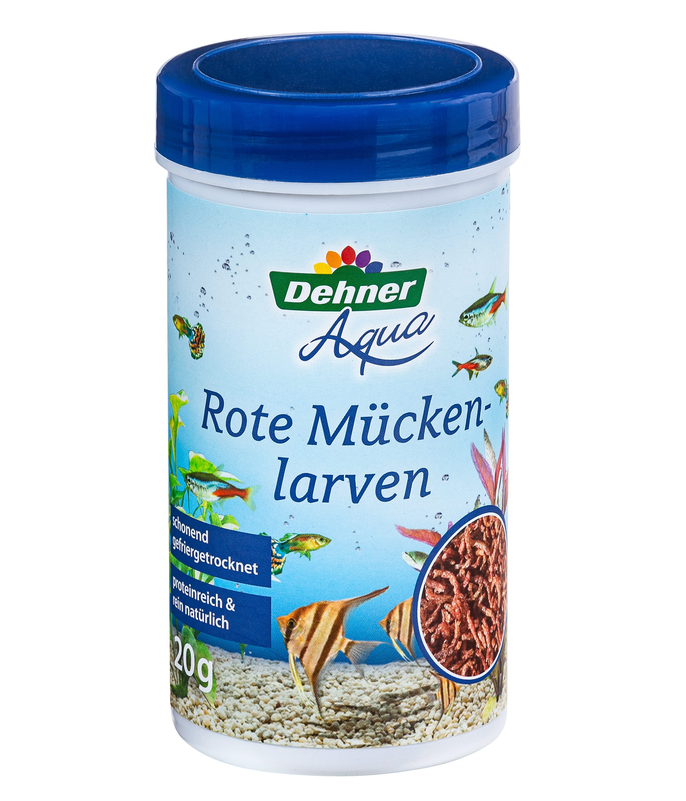 Dehner Rote Mückenlarven gefriergetrocknet, Fischsnack für Zierfischer, 20 g, auch geeignet für Jungfische