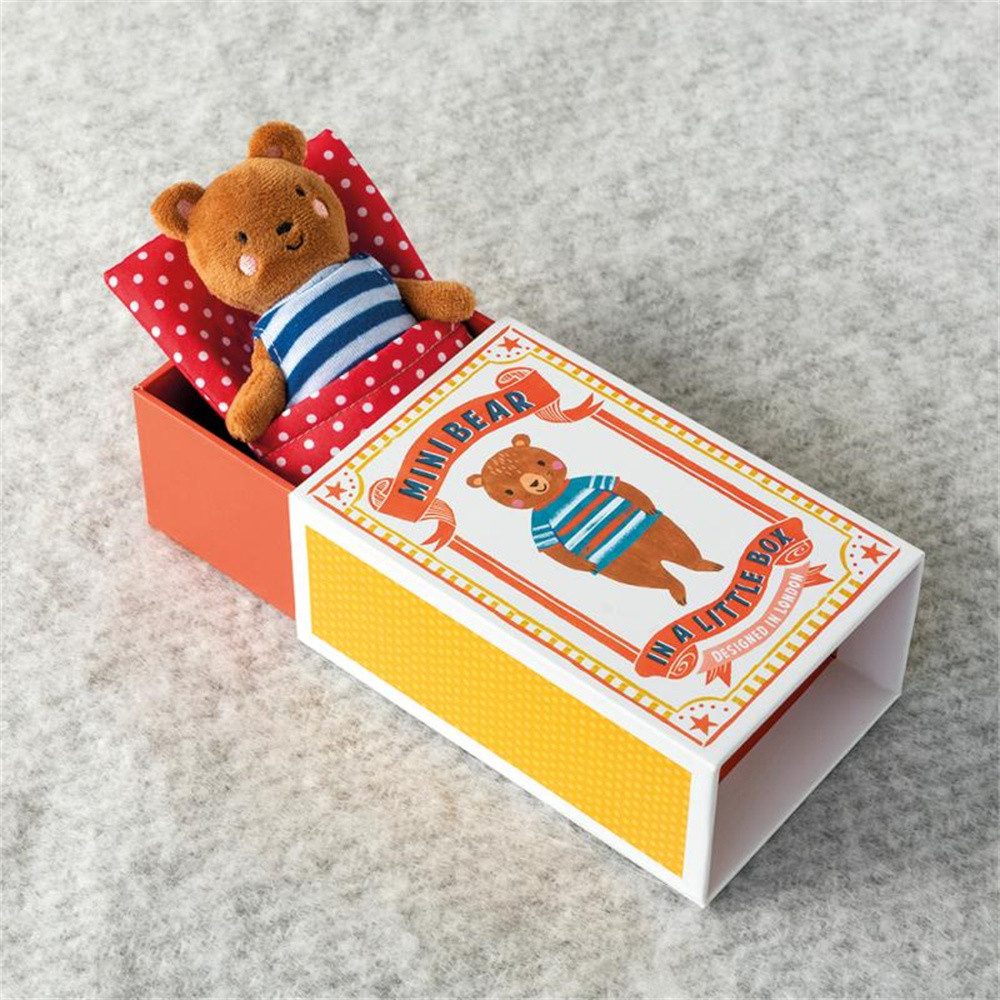 Rex London Kuscheltier Plüschfigur Mini-Bär in einer kleinen Box (Stofftier, 1-St., in Geschenkbox), ca. 14 x 9,2 x 6 cm