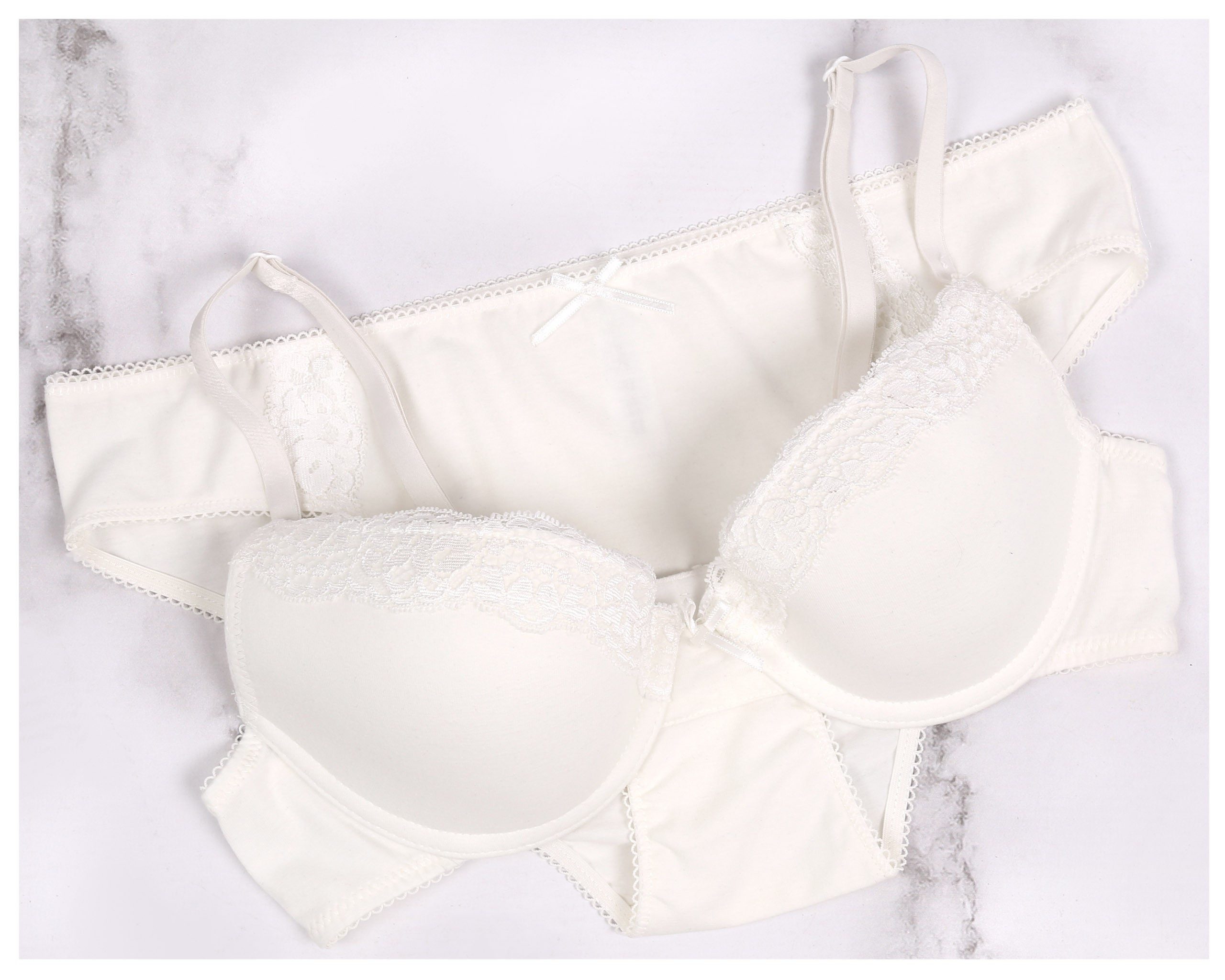 Sarcia.eu Bügel-Bikini Ecrufarbenes Unterwäsche-Set, Slip und BH 70B