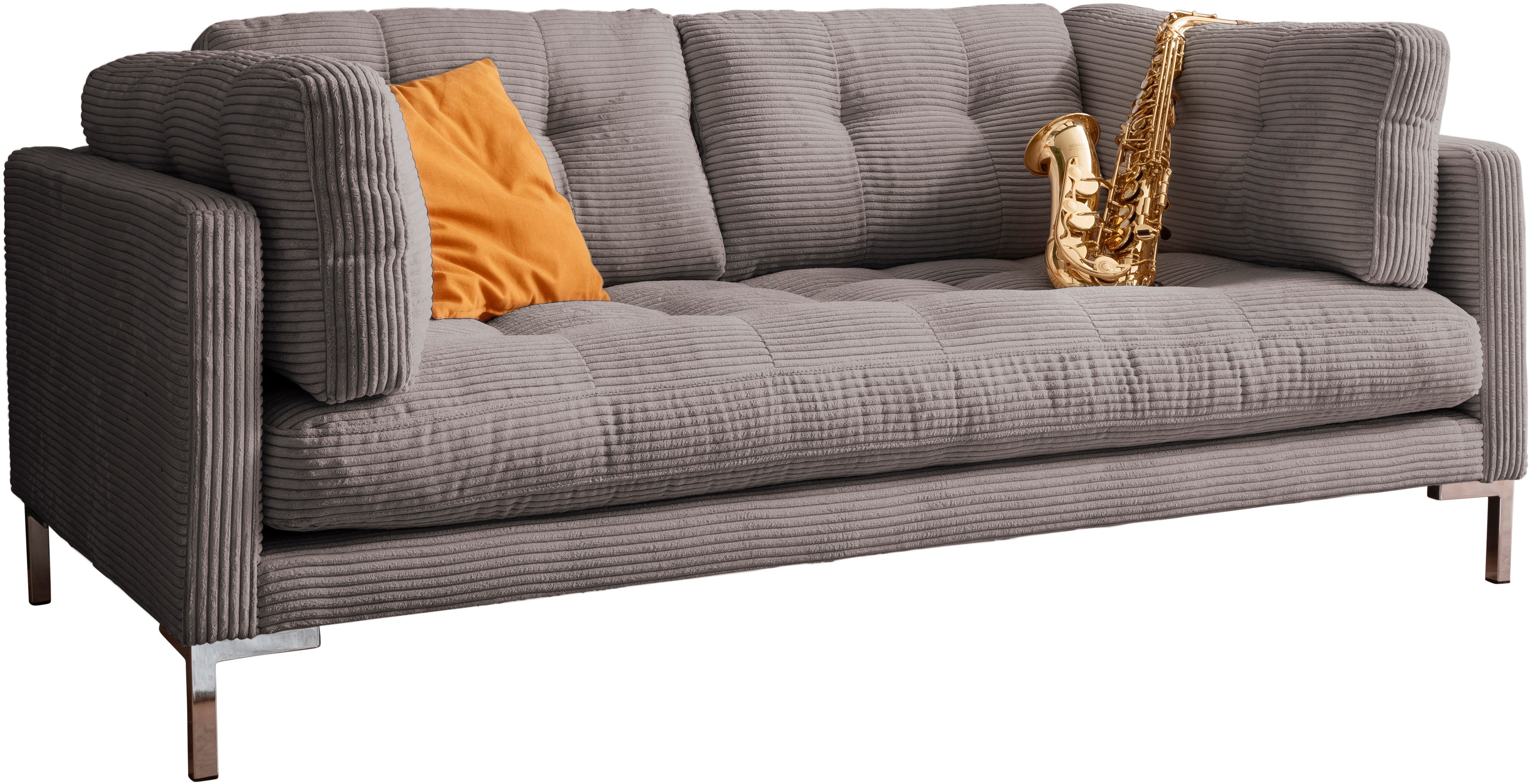 Trends by HG 2-Sitzer "Landau" in Cord-Stoff mit Metallfuß günstig online kaufen