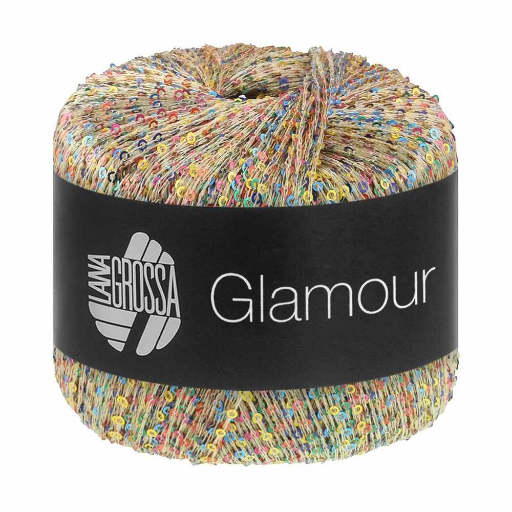 LANA GROSSA GLAMOUR Häkelwolle, 115 m (25 g), glänzendes Effektgarn mit Pailletten