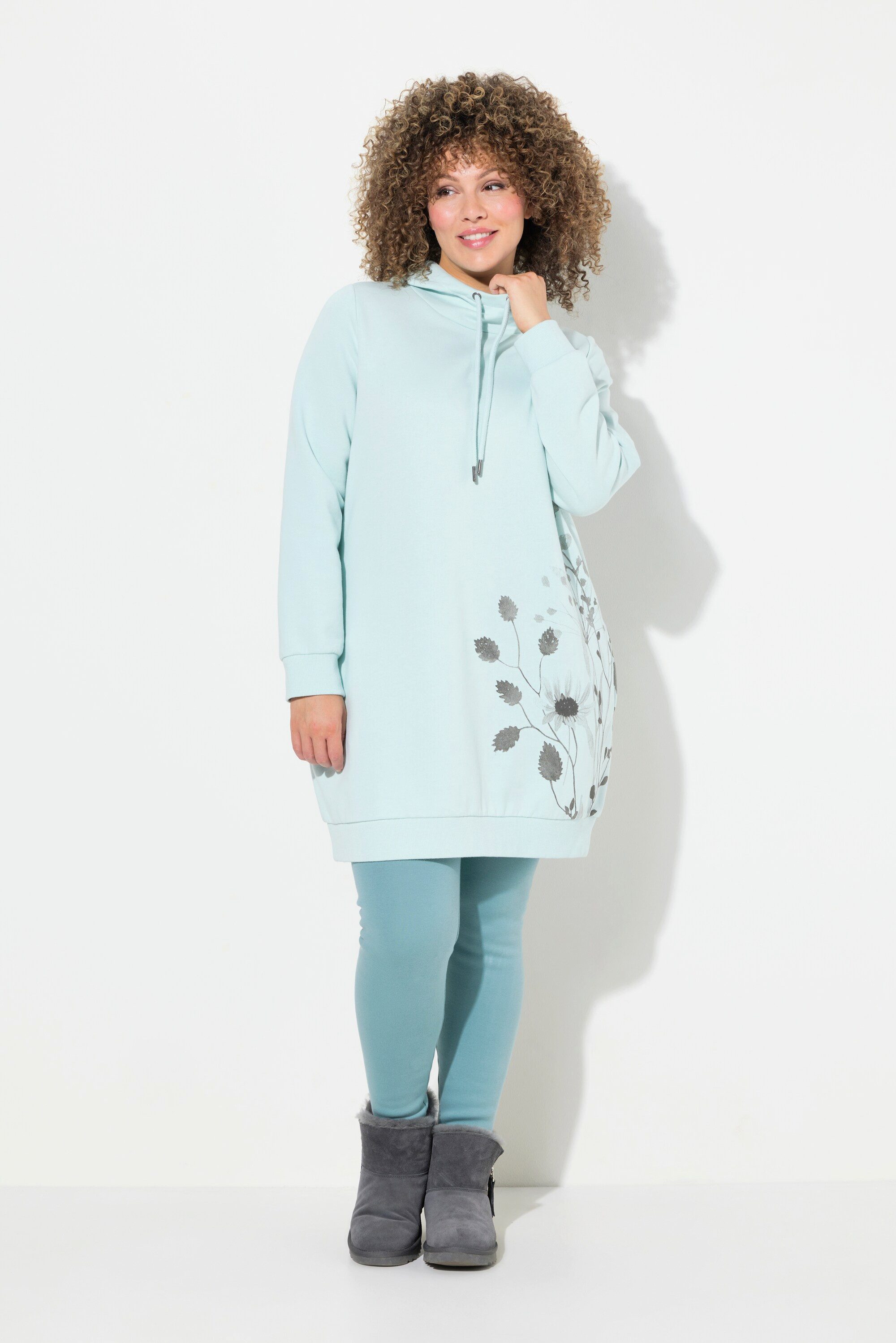 Ulla Popken Sweatshirt Hoodie oversized Gräser günstig online kaufen