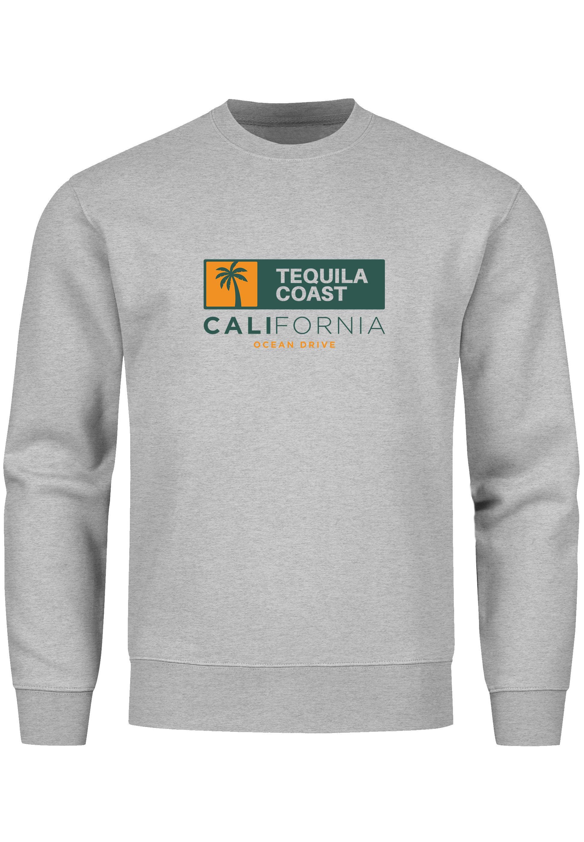 Neverless Sweatshirt Sweatshirt Herren Print California günstig online kaufen