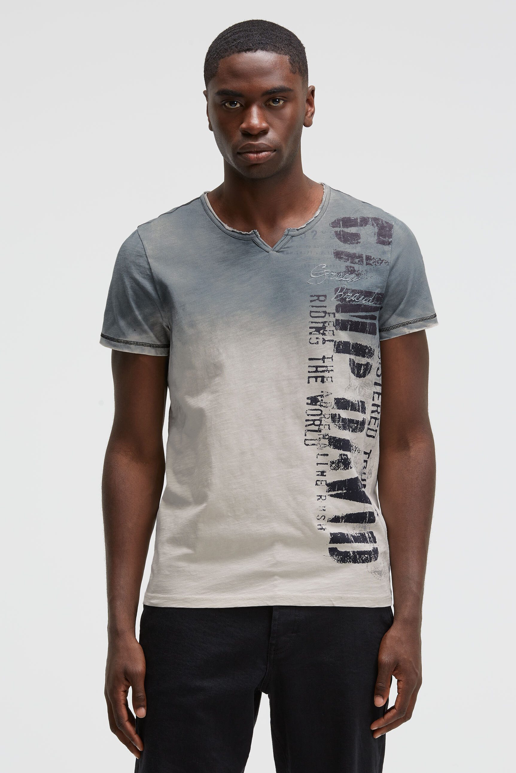 CAMP DAVID Rundhalsshirt mit Used-Kanten günstig online kaufen