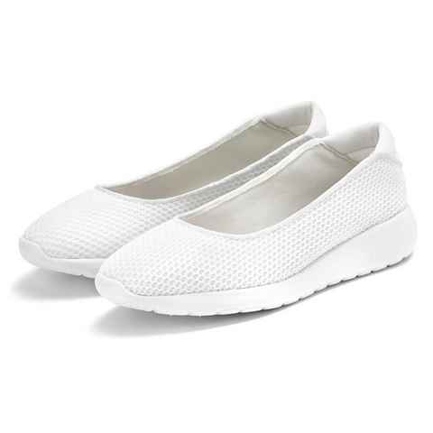 LASCANA Ballerina Freizeitschuh, Slipper, Halbschuh, Sneaker Slip-In, leichte Mesh-Optik