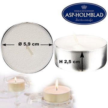 ASP-Holmblad Teelicht Doppelpack (2x6STk) ASP Maxi-Teelichte, 100 % Stearin, Ø 5,8 cm, weiß