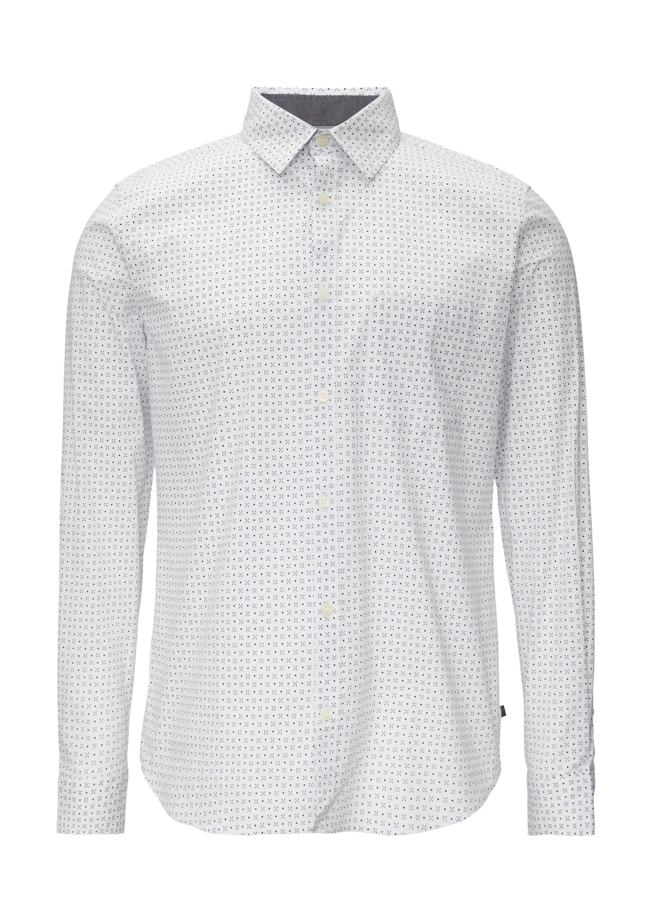 s.Oliver Langarmhemd Hemd Slim Fit: Gemustertes günstig online kaufen