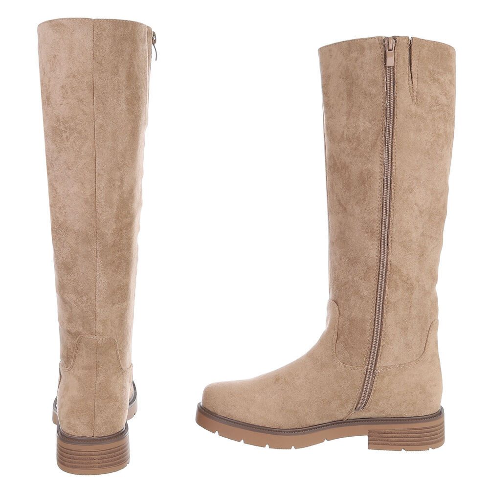 Ital-Design Damen Chelsea Boot mit Blockabsatz und Elastikeinsatz Stiefel (92355278) Blockabsatz Flache Stiefel in Hellbraun – Bild 5 von 5