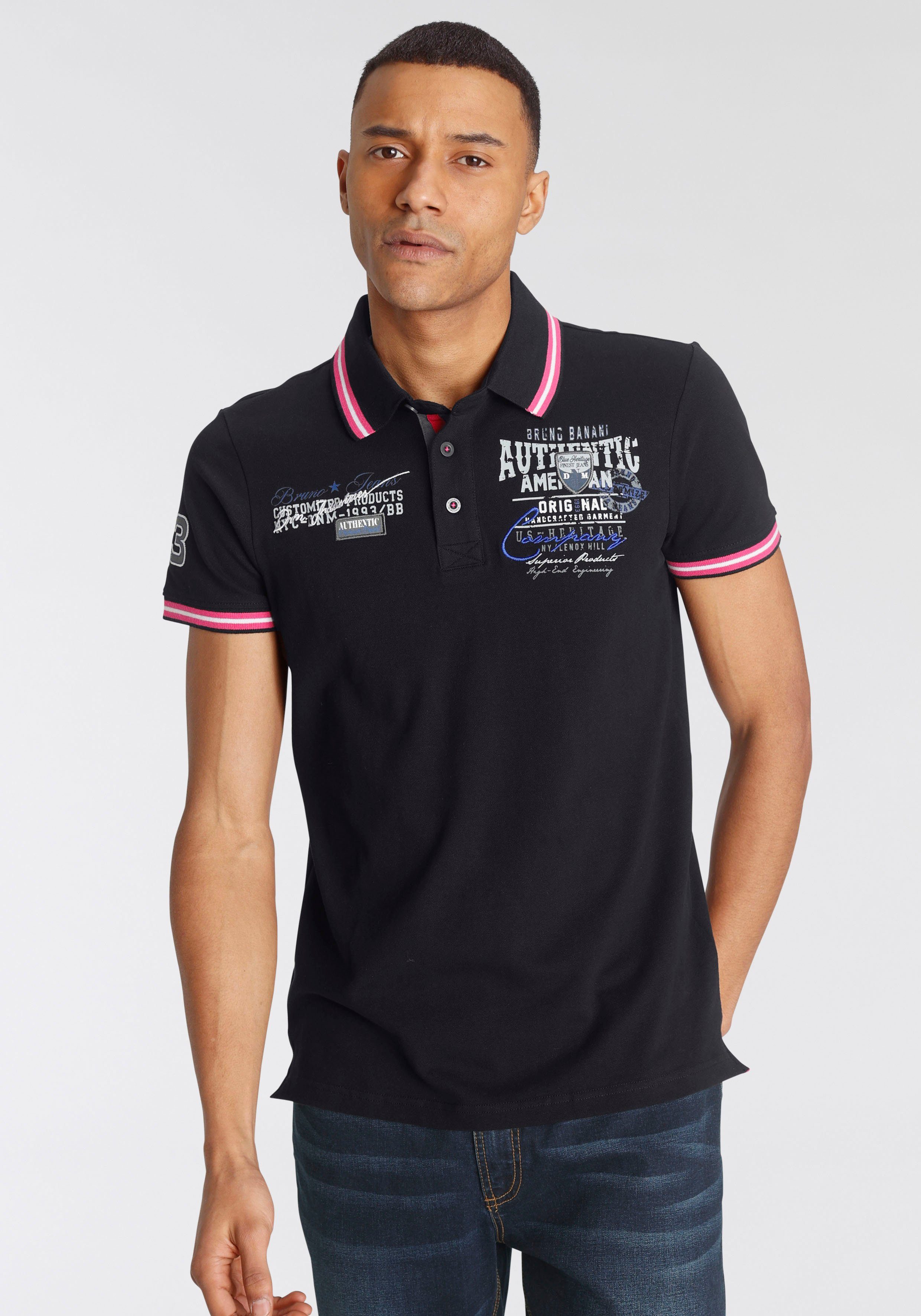 Bruno Banani Poloshirt mit Rückenprint schwarz