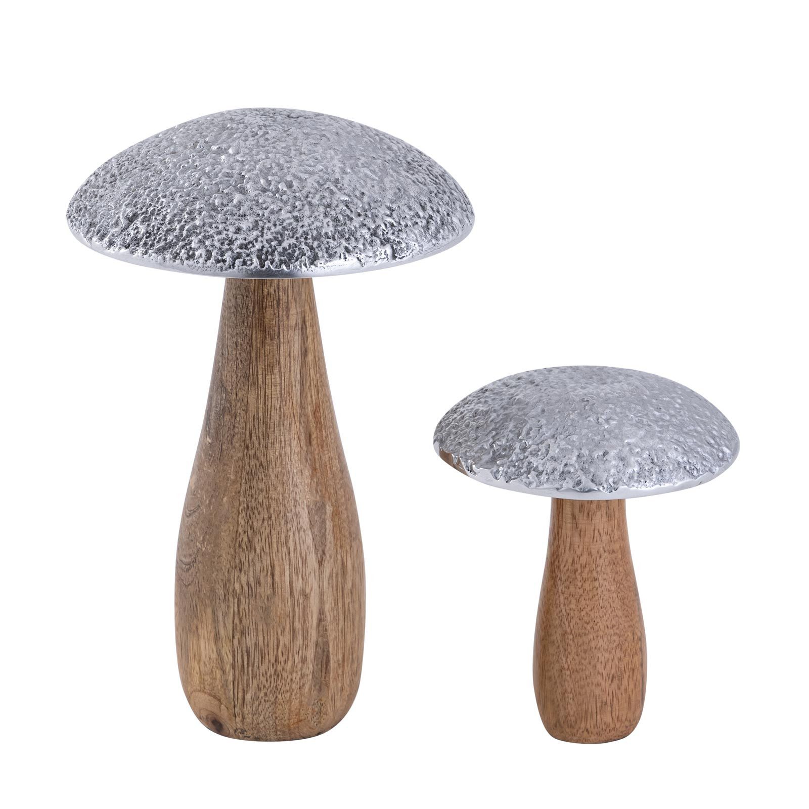 Amagohome Dekofigur Dekofiguren 2er Set Pilze H20/12x13/10cm Aufsteller Pilz-Optik Mangoho