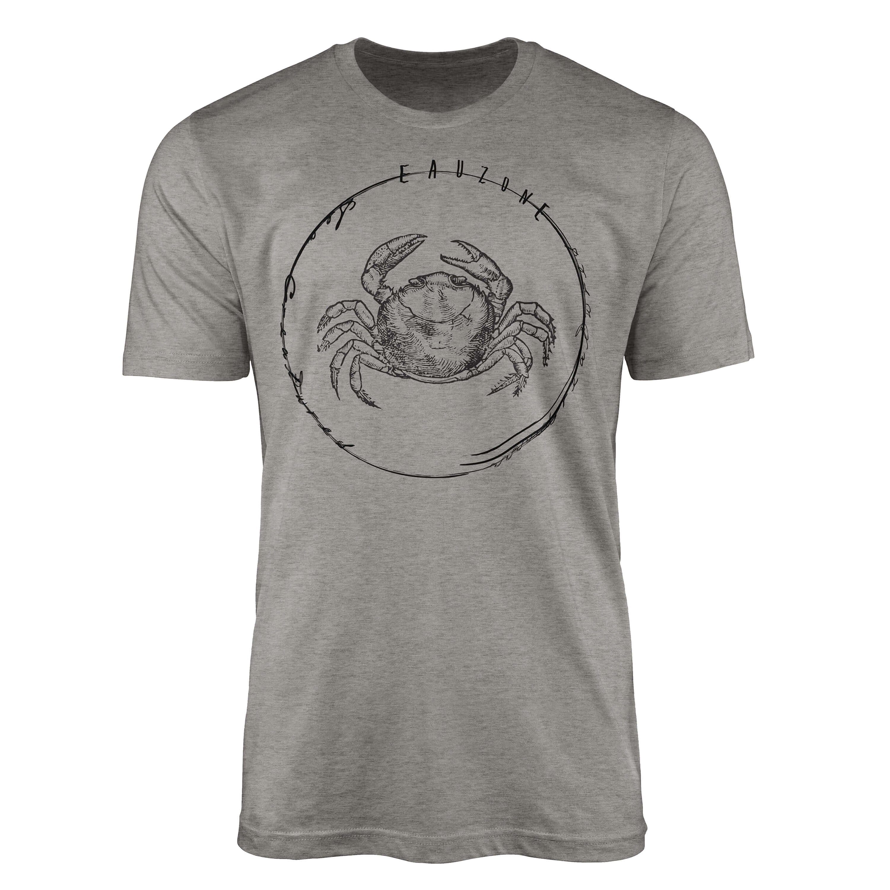 Sinus Art T-Shirt T-Shirt Tiefsee Fische - Serie: Sea Creatures, feine Struktur und sportlicher Schnitt / Sea 044 Ash