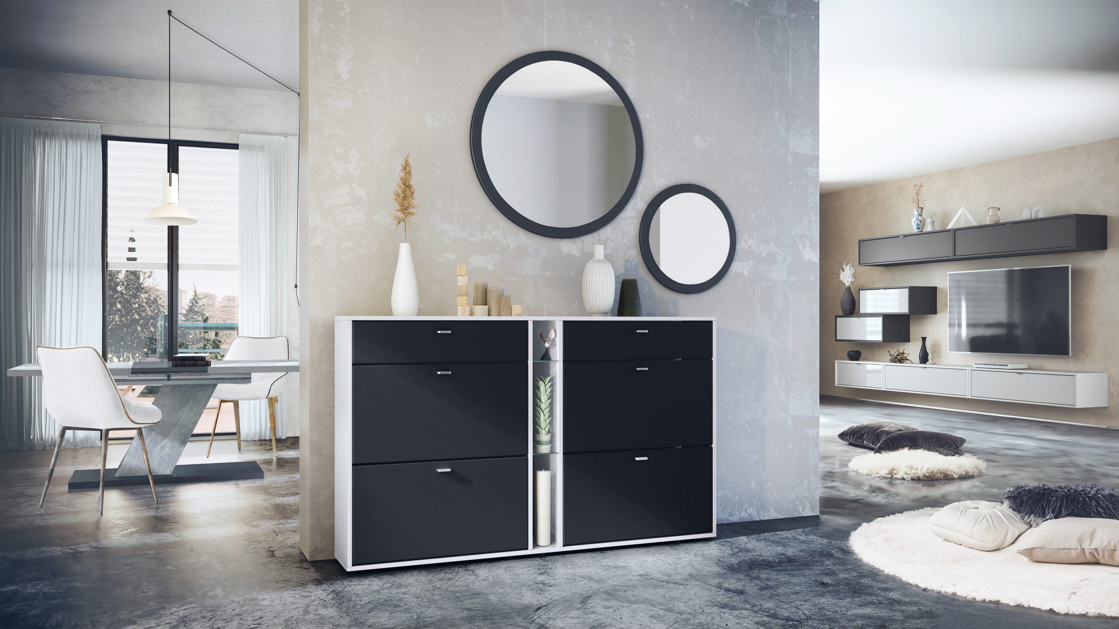 Vladon Garderoben-Set Florence, (Garderoben-Set, mit Schuhschrank günstig online kaufen