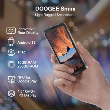DOOGEE Smini Outdoor Mobile Phone without Contract Android 13, 15GB + 256GB Handy (4.5 Zoll, 256 GB Speicherplatz, Android 13.0Wlan, USB, Bluetooth)