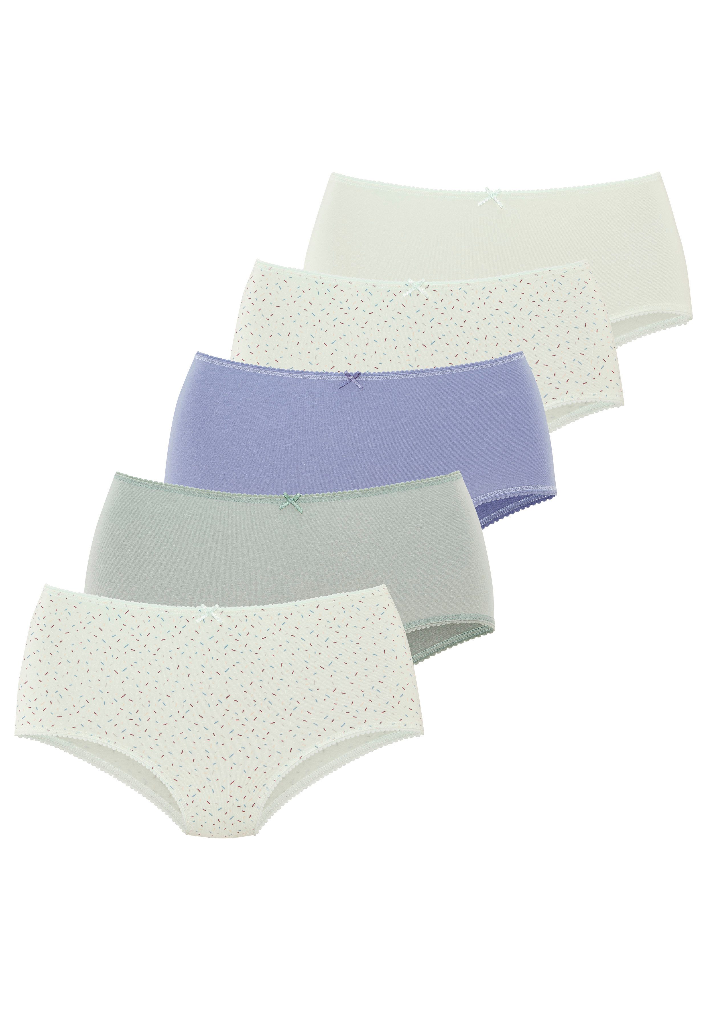 Vivance by Lascana Taillenslip (5er Pack) mit kleiner Häkelkante, elastische Baumwollmischung
