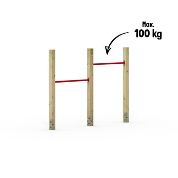 Wickey Turnreck FIT Tumble 302 - Doppel-Turnreck mit Reckstangen für Kinder, (90 - 140 cm, - Komplettset), mitwachsend, extrem witterungsbeständig, 100 kg Belastbar