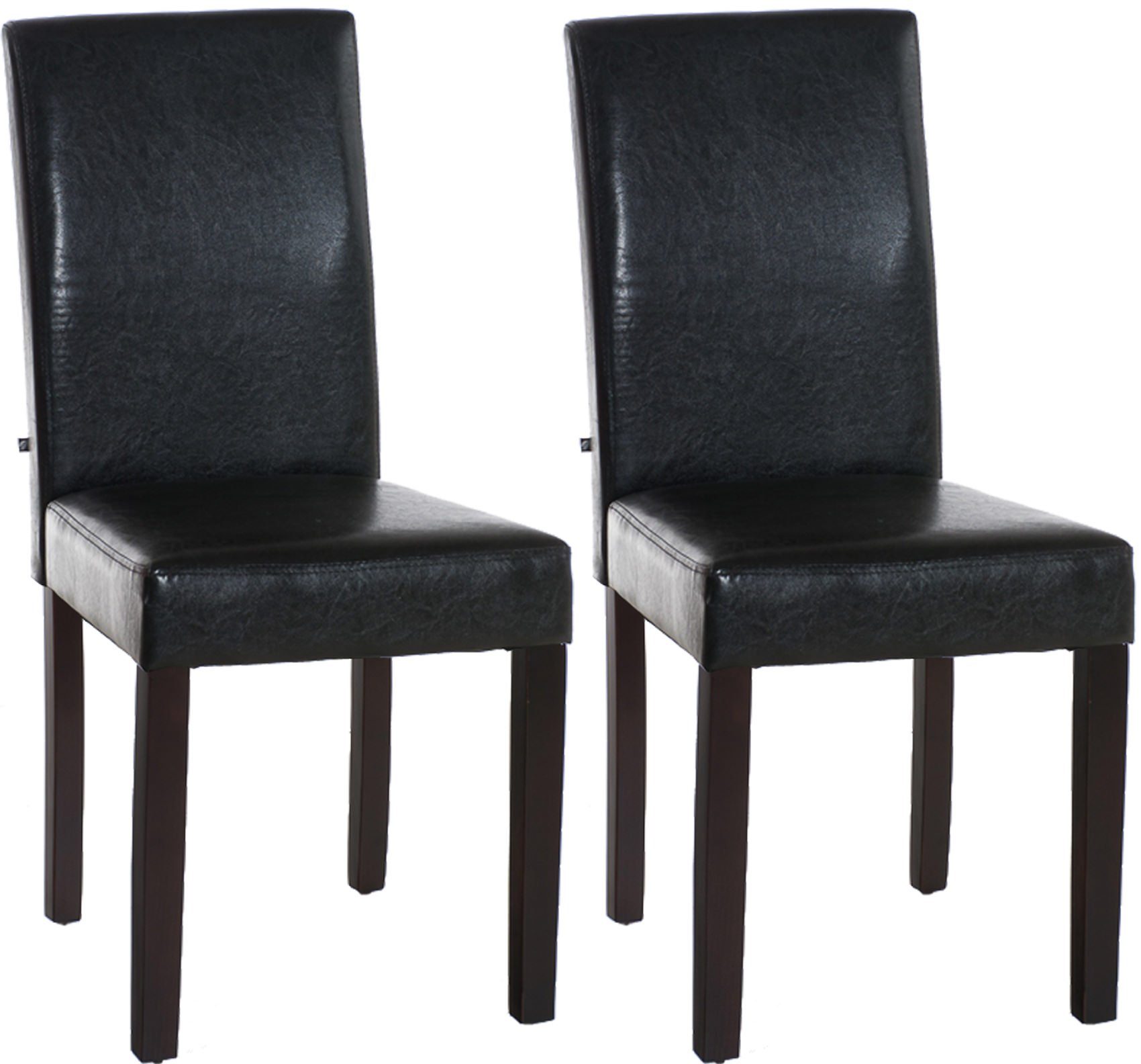 TPFLiving Esszimmerstuhl Ines mit hochwertig gepolsterter Sitzfläche - Konferenzstuhl (Küchenstuhl - Esstischstuhl - Wohnzimmerstuhl, 2 St), Gestell: Holz dunkelbraun - Sitzfläche: Kunstleder braun | Stühle