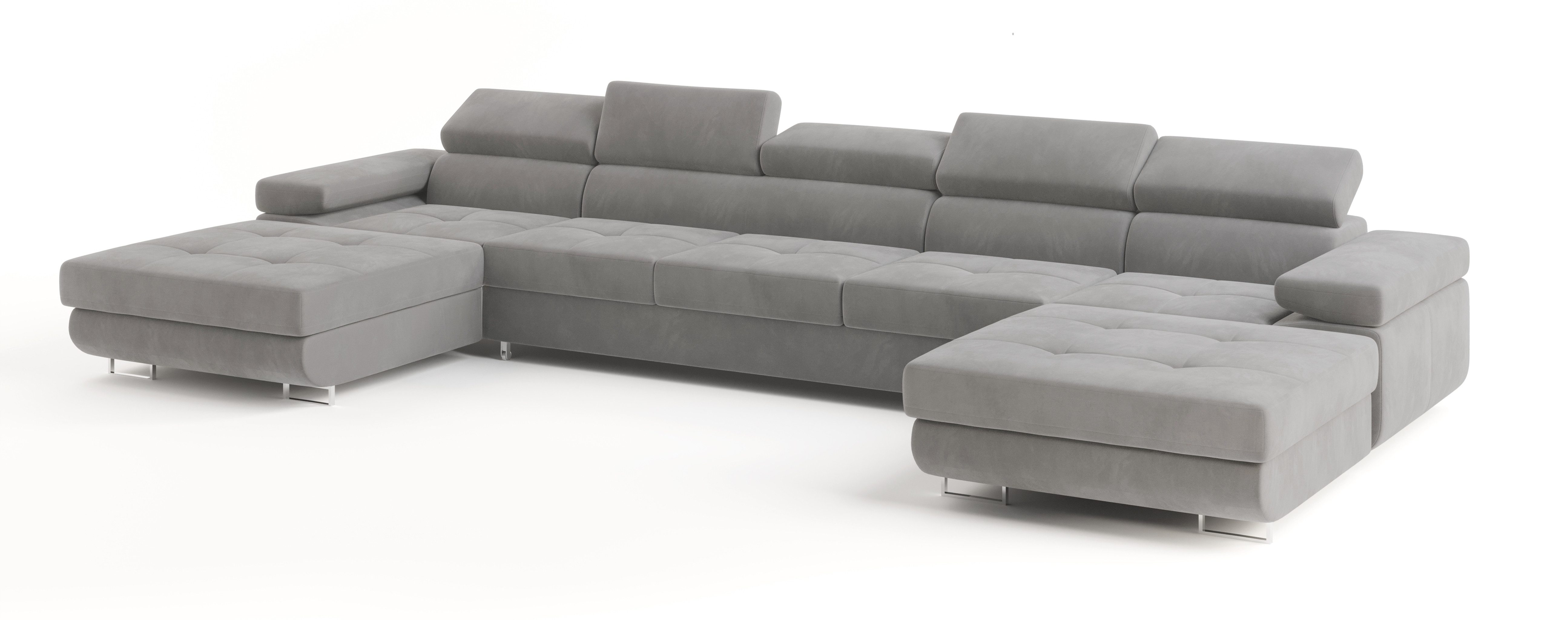 Masseno Ecksofa OMBRA mit Schlaffunktion U-Form, Sofa mit Bettkasten