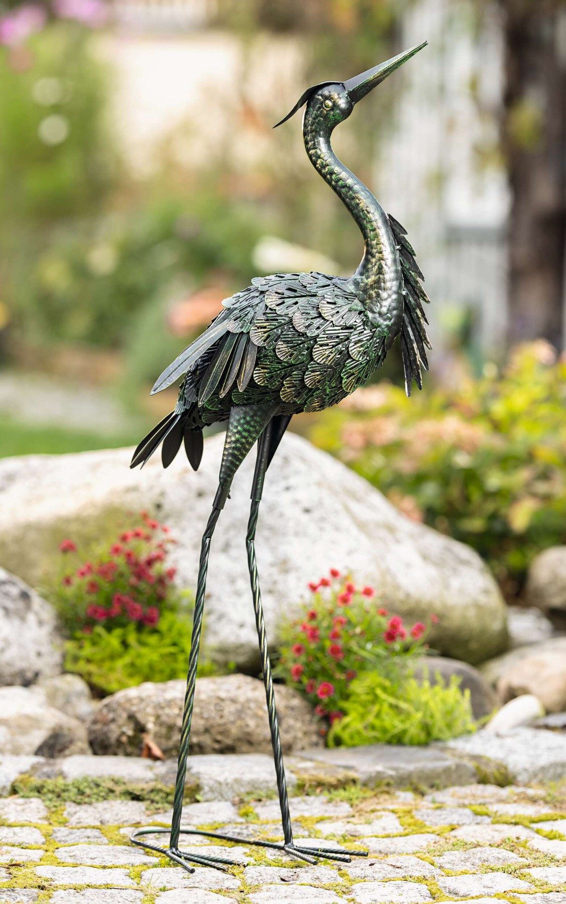 Dekoleidenschaft Gartenfigur "Reiher" Dekofigur aus Metall günstig online kaufen