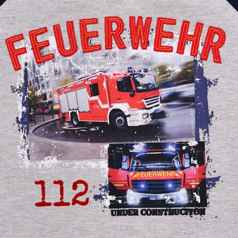 BONDI T-Shirt Jungen Kurzarm T-Shirt 'Feuerwehr' 33148, Grau Me