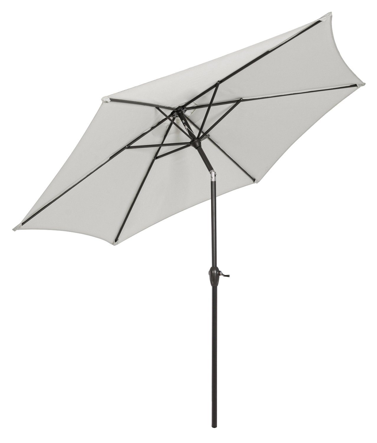Bizzotto Sonnenschirm KALIFE, Grau, Ø 270 cm, Aluminium, Kippfunktion, Polyesterschirm