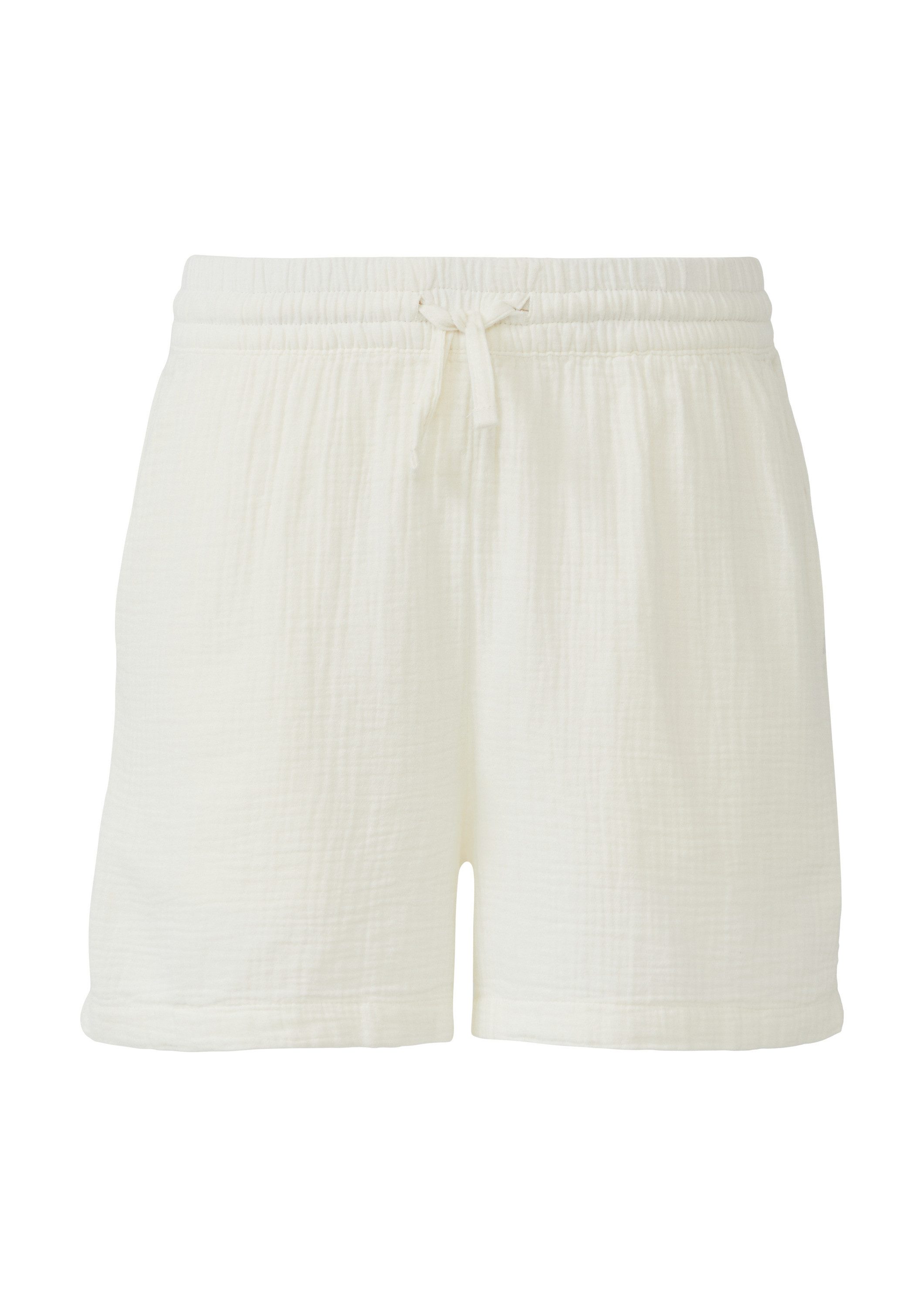 QS Shorts Hose Shorts aus Musselin