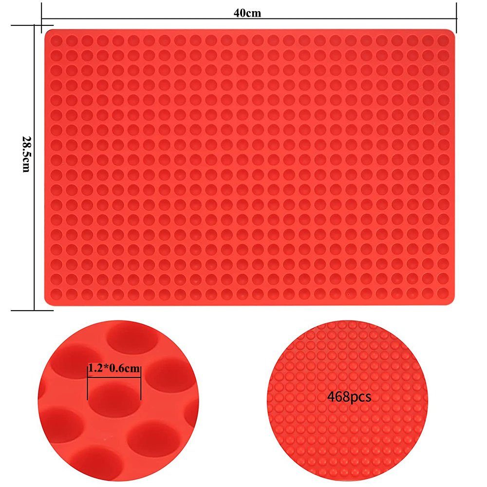 Silikon Backmatte zggzerg cm) Backformen Mini Hemisphäre(1.2 Matten, Rot Hundekekse Backform