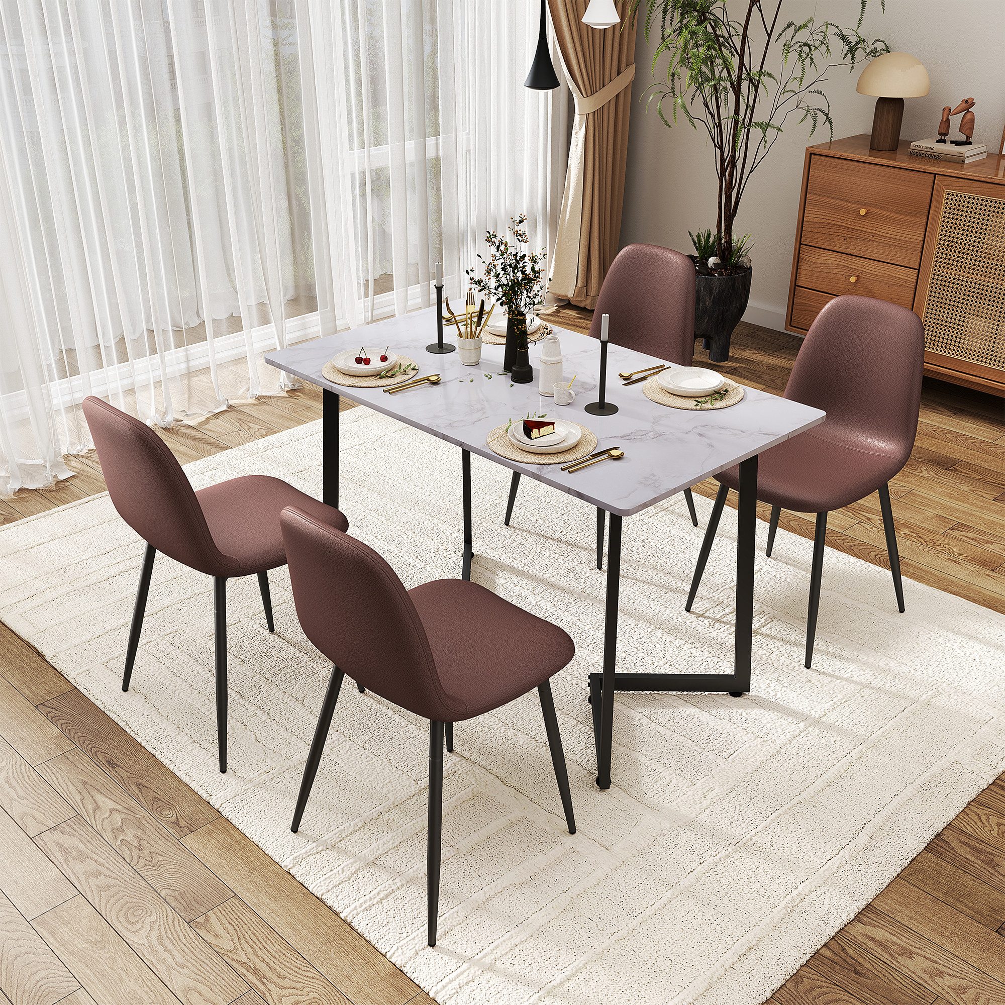 JOIVI Esstisch 5-Teiliges Esstisch Set mit günstig online kaufen