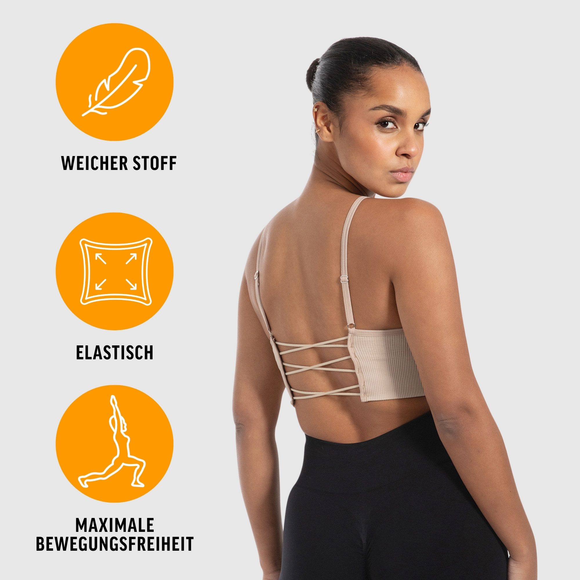 Smilodox Sport-BH Alma, Shaped Fit Yoga Bra, mit herausnehmbaren Cups V-Aus günstig online kaufen