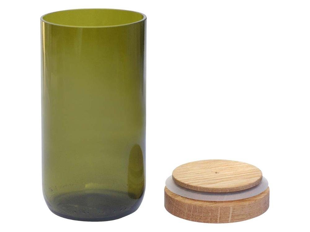 Vorratsdose by Glas, side grün/natur Holz SIDE SIDE Vorratsglas, side BY