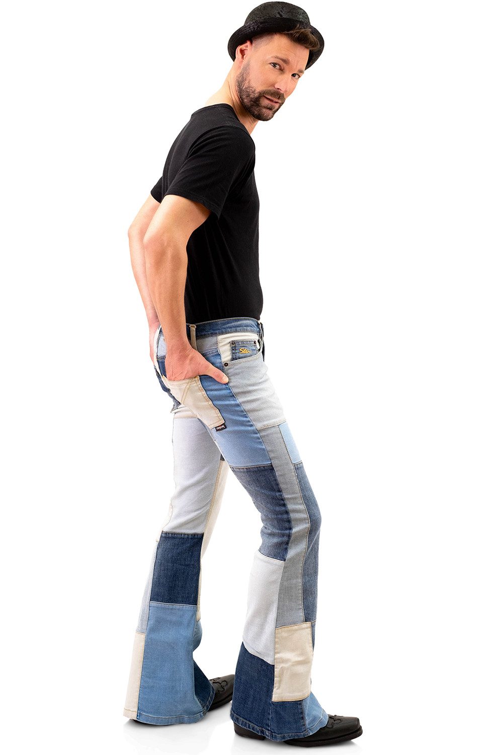 Comycom Schlagjeans Herren STAR BIRDY Patchwork