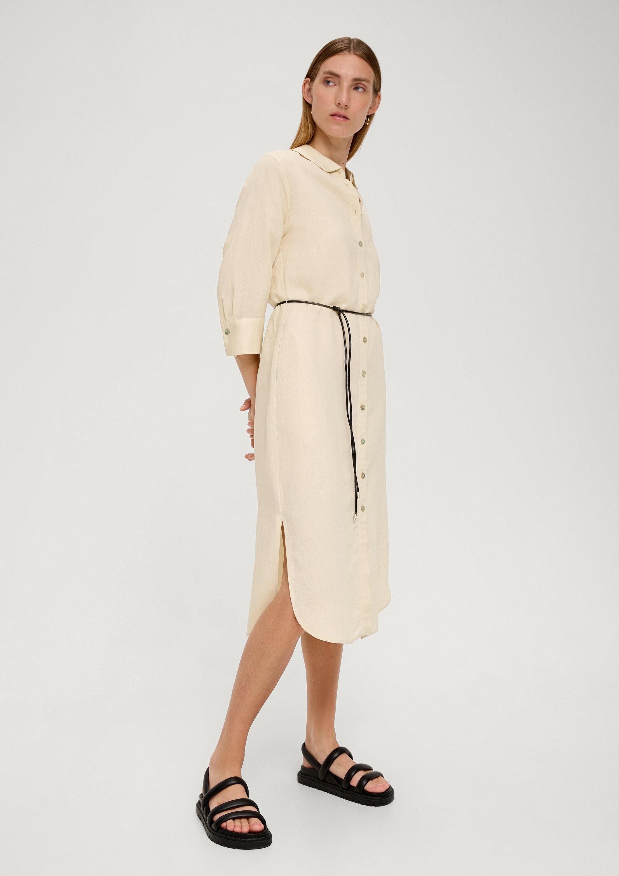 s.Oliver Midikleid Kleid Kleid aus Leinenmix