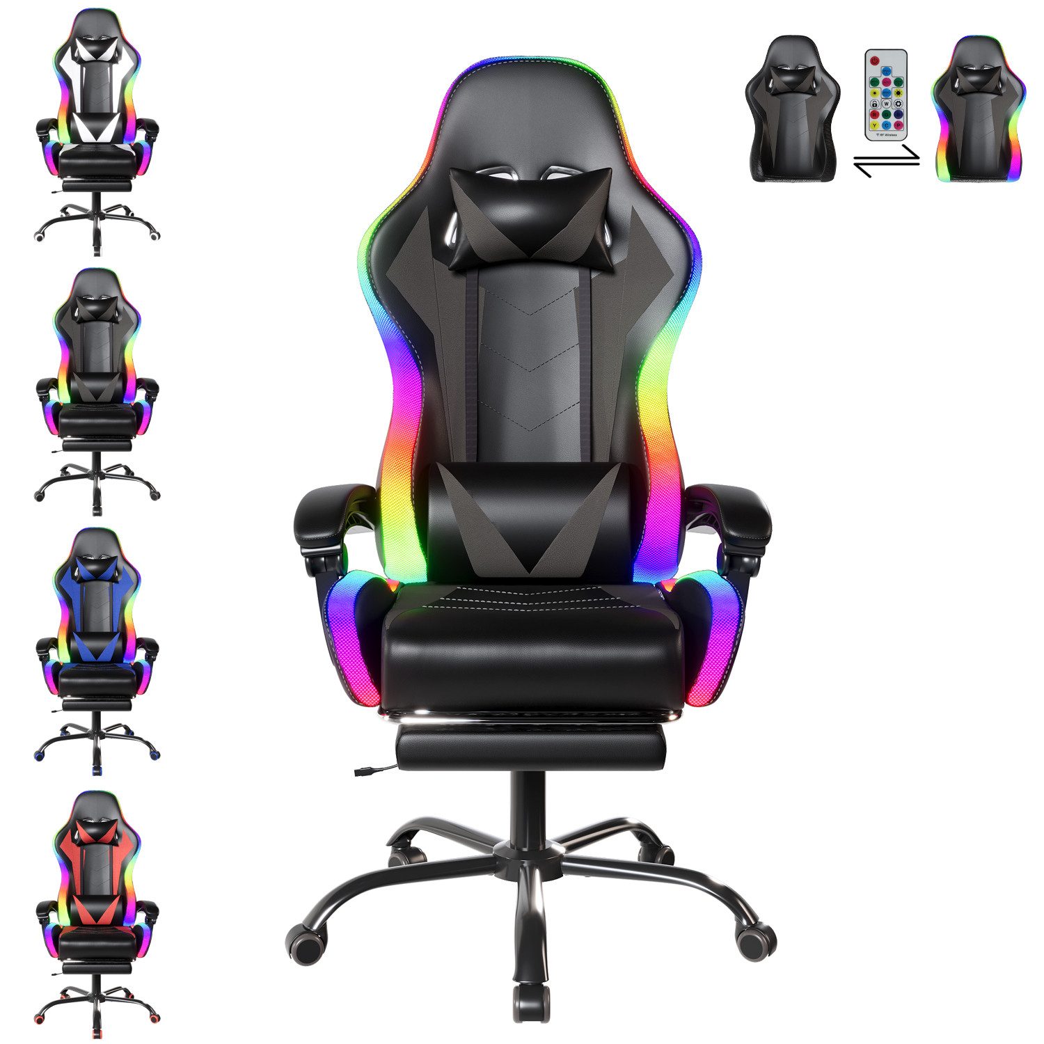 HOMALL Gaming-Stuhl LED Massage Bürostuhl mit günstig online kaufen