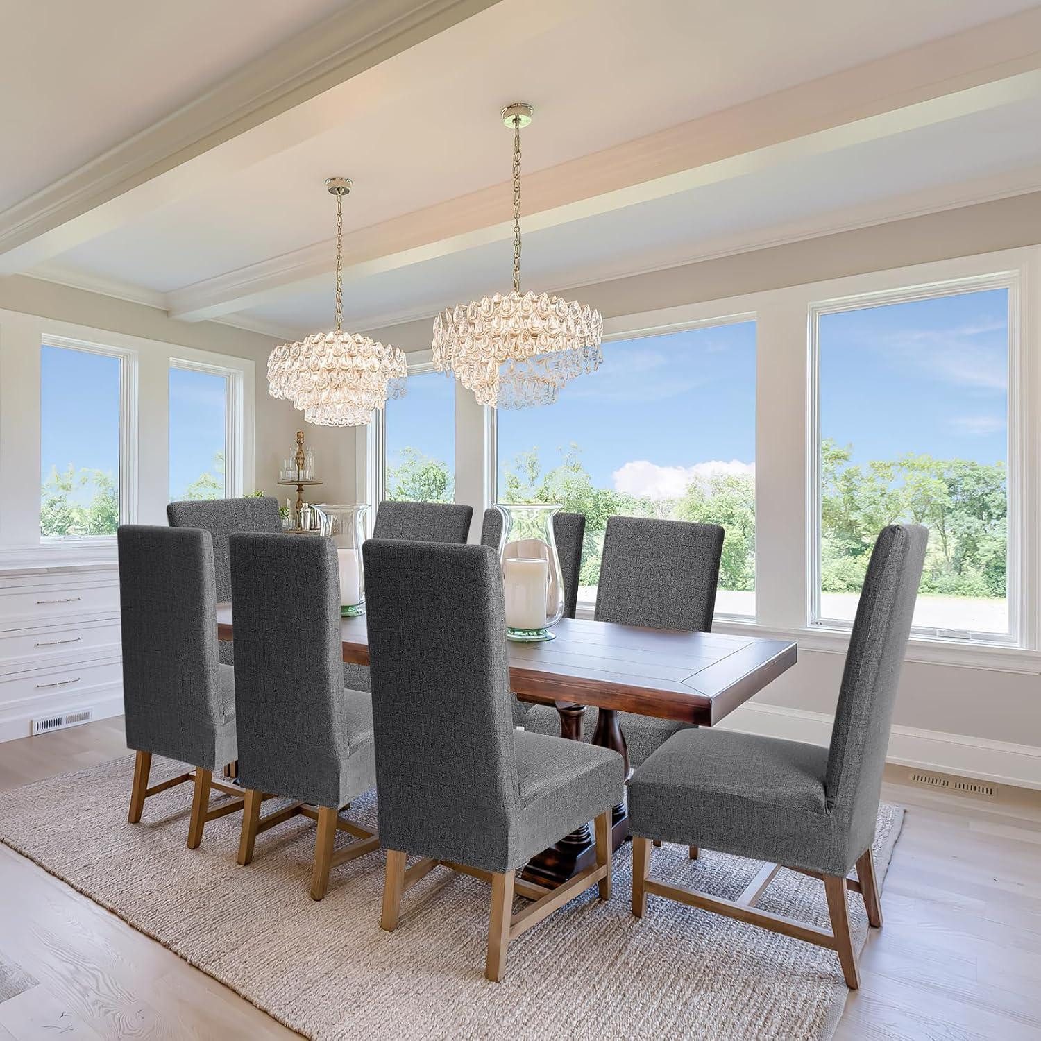 LuxusKollektion Esszimmerstuhl Stuhlhussen 4er Set Stretch Abnehmbar Waschb günstig online kaufen