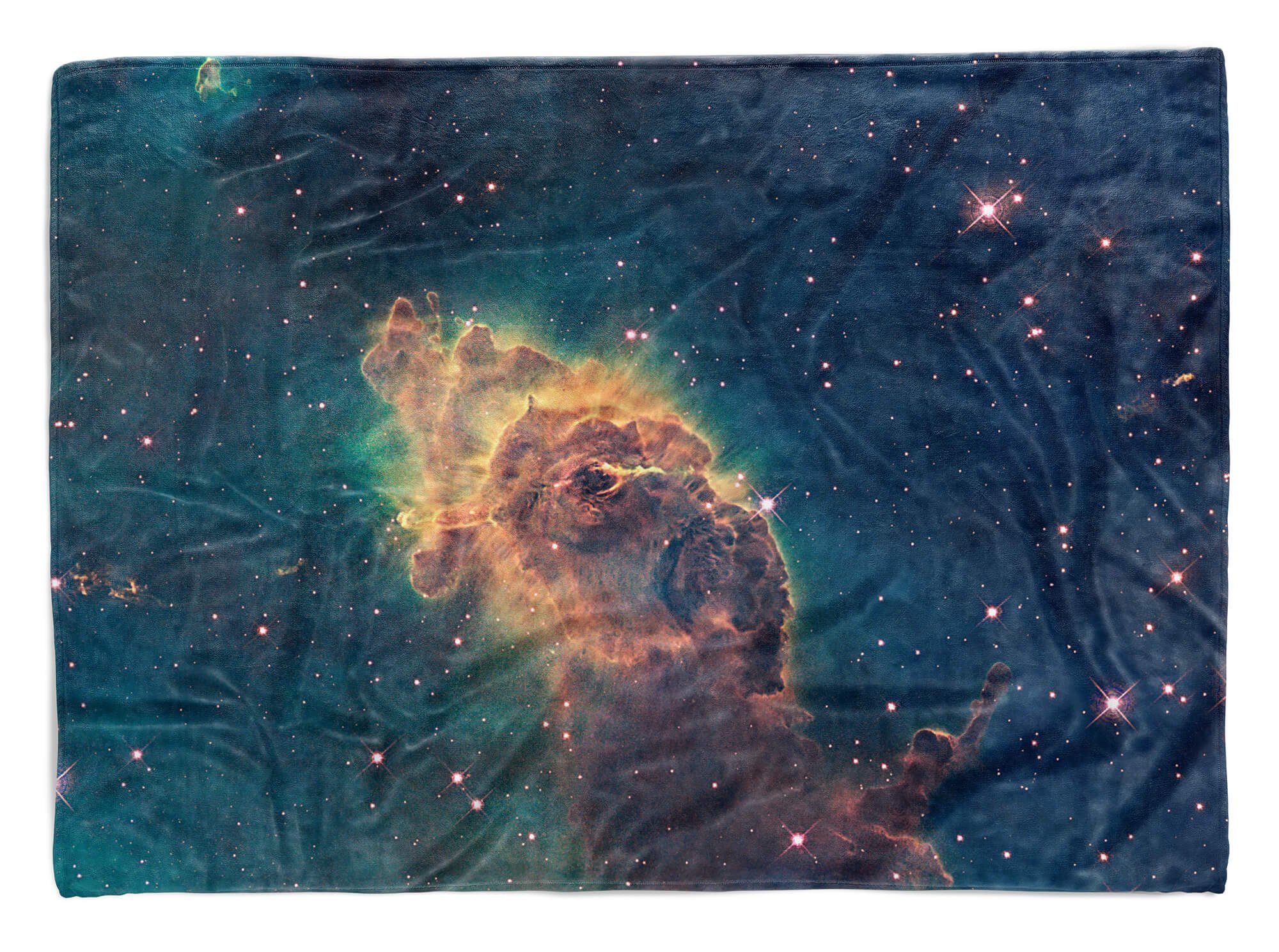 (1-St), mit Handtuch Nebel Strandhandtuch Handtücher Un, Fotomotiv Supernova Handtuch Art Kuscheldecke Baumwolle-Polyester-Mix Sinus Saunatuch