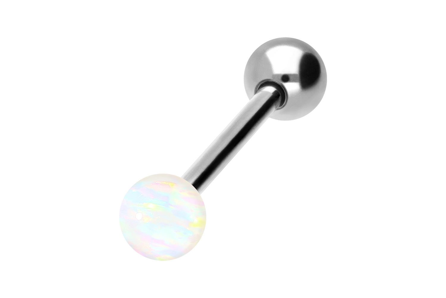 Brustwarzenpiercing Titan Barbell SYNTHETISCHER OPAL + TITAN-KUGEL